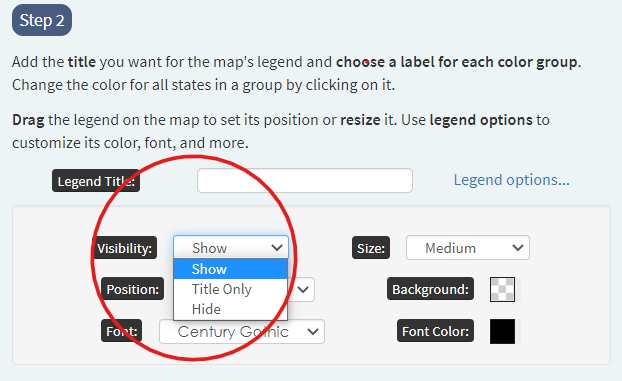 Disabling the legend or showing its title only